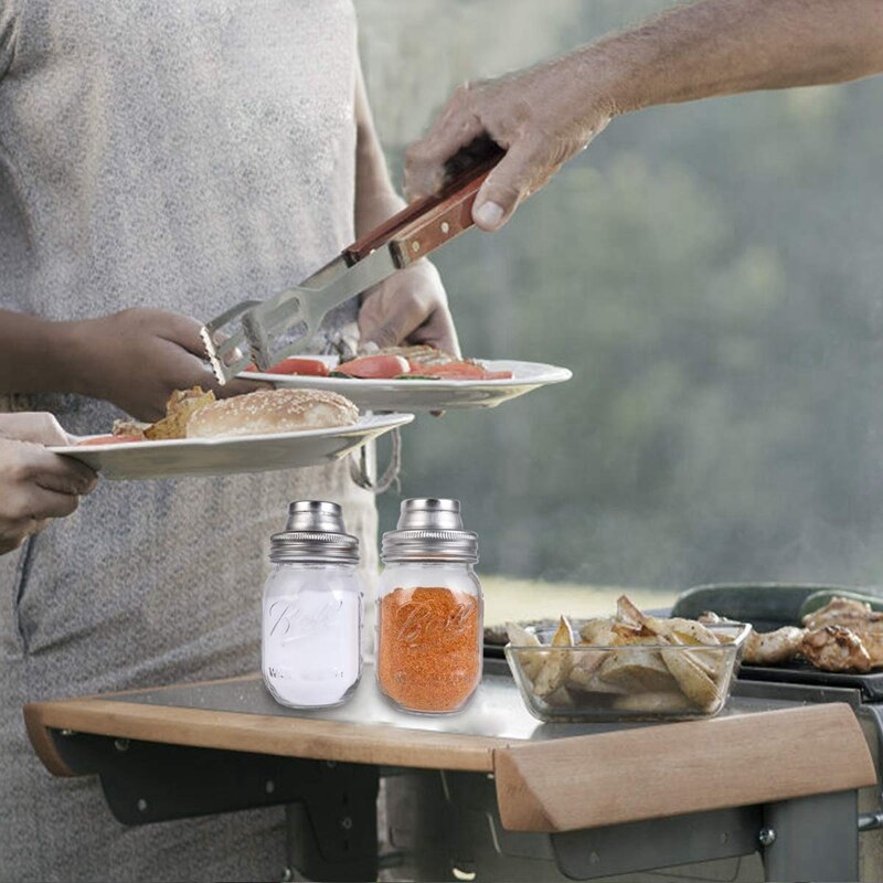 Mason Jar Shaker Lids 2 Pack Shake Cocktails or Your Best Dry Rub & 3Pcs Pack Wide Mouth Canning Lids Flip Cap Lids