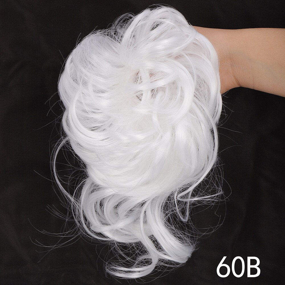 LiHui moño sintético, banda con rizos desordenados, pinza elástica para el pelo, pieza de peluca, pinza para el pelo para mujer, negro y marrón: P1B / 613