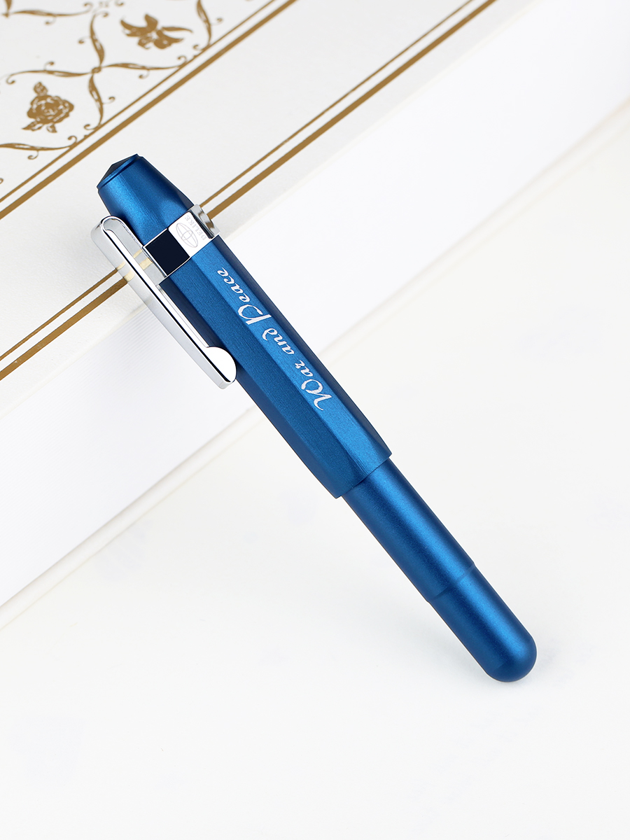 Majohn Alpha Aluminum Alloy Vintage Travel Short Fountain Pen EF/F/Bent Nib Office School Stationery Pocket Ink Writing Pen: Blue / EF