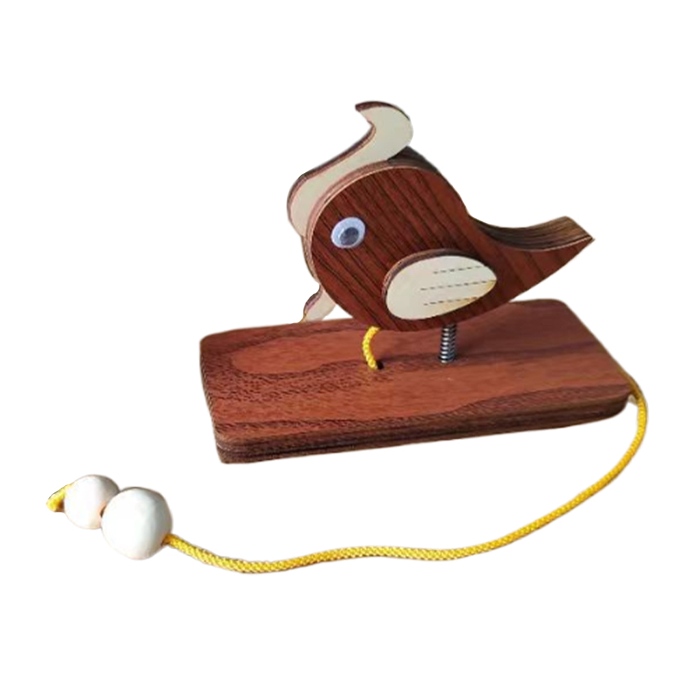 Campana de puerta de pájaro carpintero de madera con cuerda de tracción Manual, aldaba de pájaro carpintero, timbre de Animal hecho a mano , bricolaje, decoración artística del hogar
