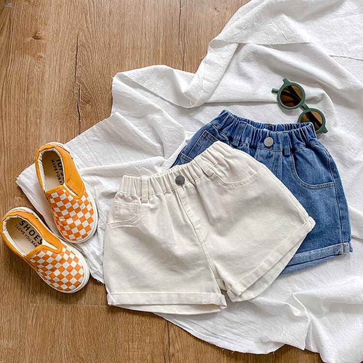 Mädchen sommer gefesselt Jeans-kurze Hose 1-7 jahre mädchen 2 farben alle-spiel kurze Jeans