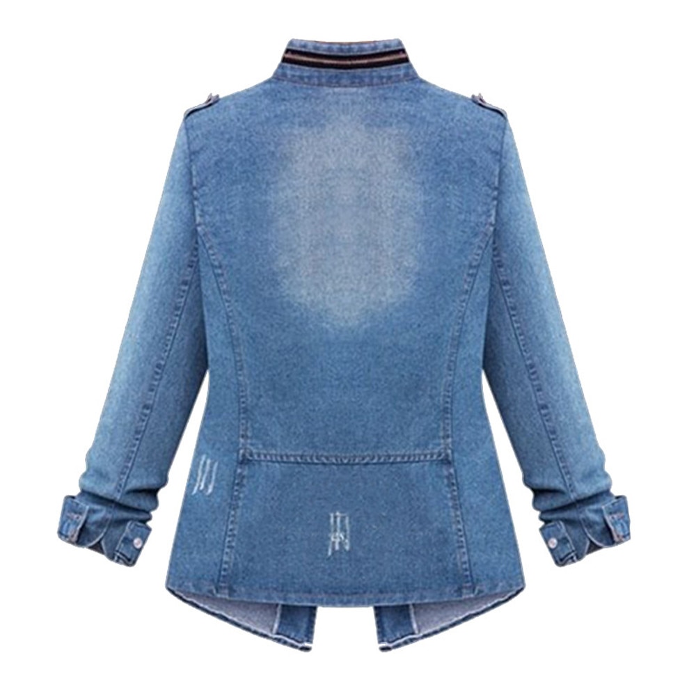 Frühling herbst Neue frauen mantel dünne Denim Jacke Jeans frauen kleidung tasche zipper casual weibliche jacken