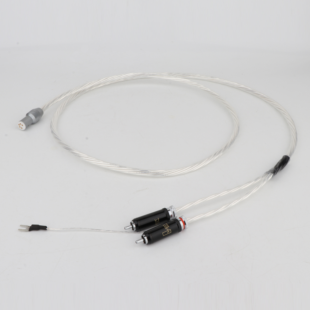 Hifi Tonearm Cable 5 Pin Xlr to RCA Wire OFC Silver Plated Audio Cable Hi-end DIN Connector to 2RCA Cable Audiophile Phono Cable