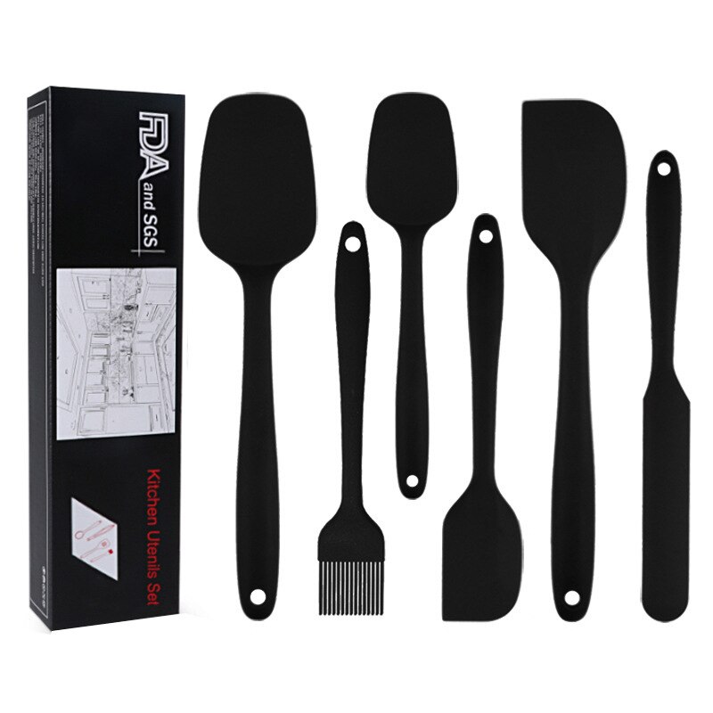 6 Stks/set Siliconen Keukengerei Koken Lepel Spatel Set Rijst Lepel Koken Tools Keuken Accessoires: 3 / a set