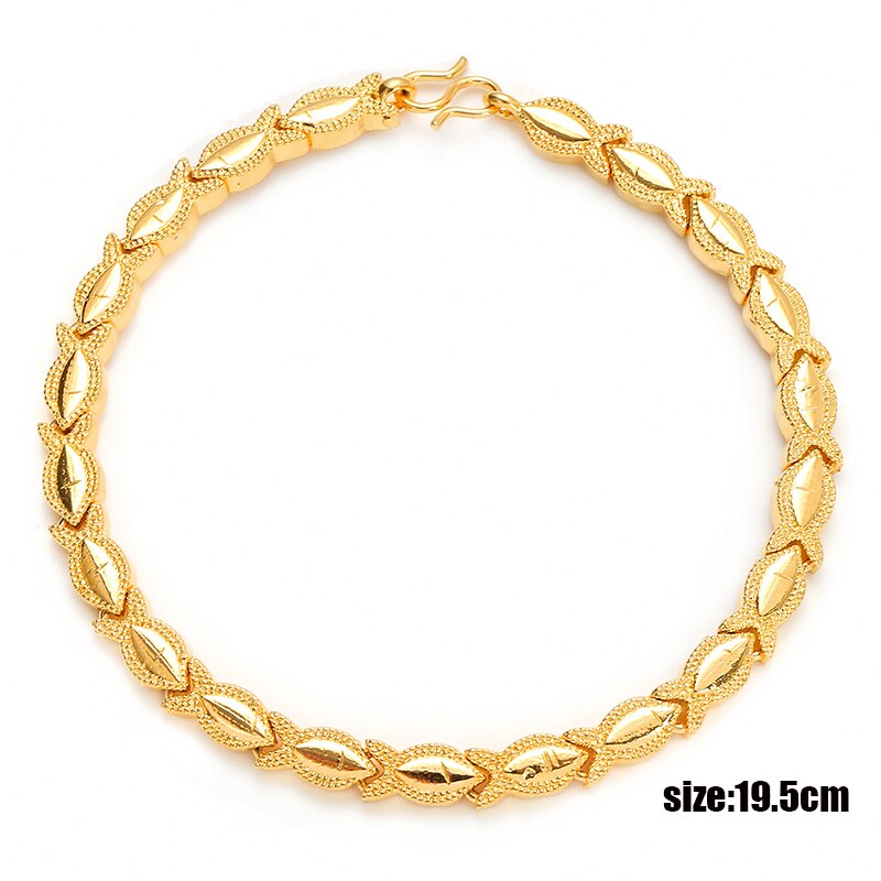 Plated 24K Gold Bracelet Multi Shape Punk Curb Cuban Chain Gold Bracelets Flowers Bangle Fox Fish Wife Fiance Collect: style-11