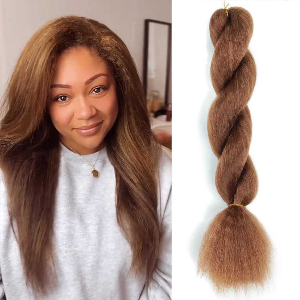 Crochet Vixen Braids Style Bundles 26inch Kinky straight Crochet Natural Black Synthetic Fibers for black women Hair Extension: Blue / 4Pcs/Lot