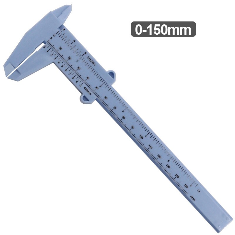 0-150MM double scale plastic vernier caliper ruler student measuring gauge measuring caliper: blue