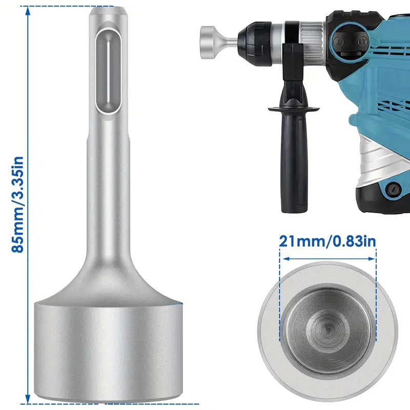 SDS Plus Erdungsstab-Treiber, 85 mm, robuster Stahlbohrer-Treiber, verschleißfest, breite Kompatibilität, Erdungsstab-Bits, Sockel für R
