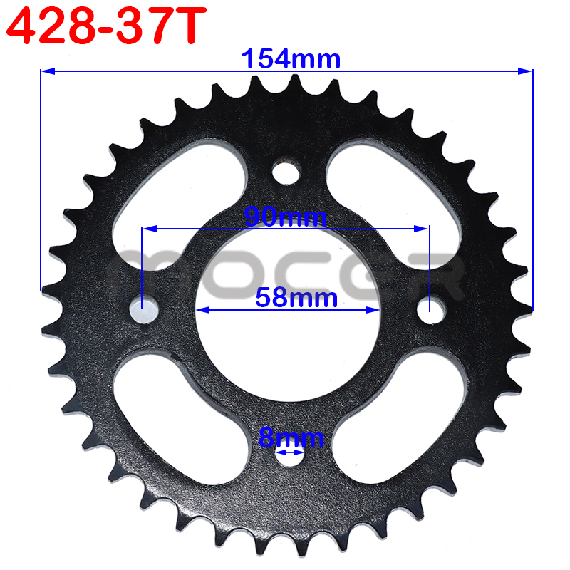 420/428 Chains 37T/41T/48T tooth 58mm Rear Chain Sprocket for ATV Quad Pit Dirt Bike Buggy Go Kart Motorcycle: 428-37T