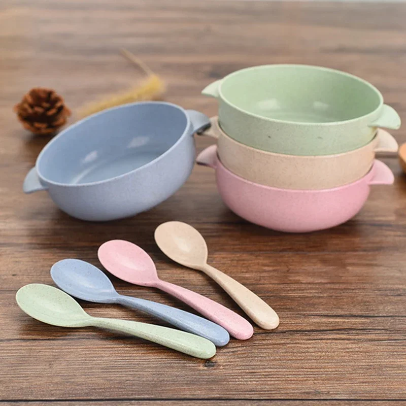 Yoghurtskålar bordsartiklar av vetehalm plasttallrikar yoghurtskålar havreskålar barntallrikar