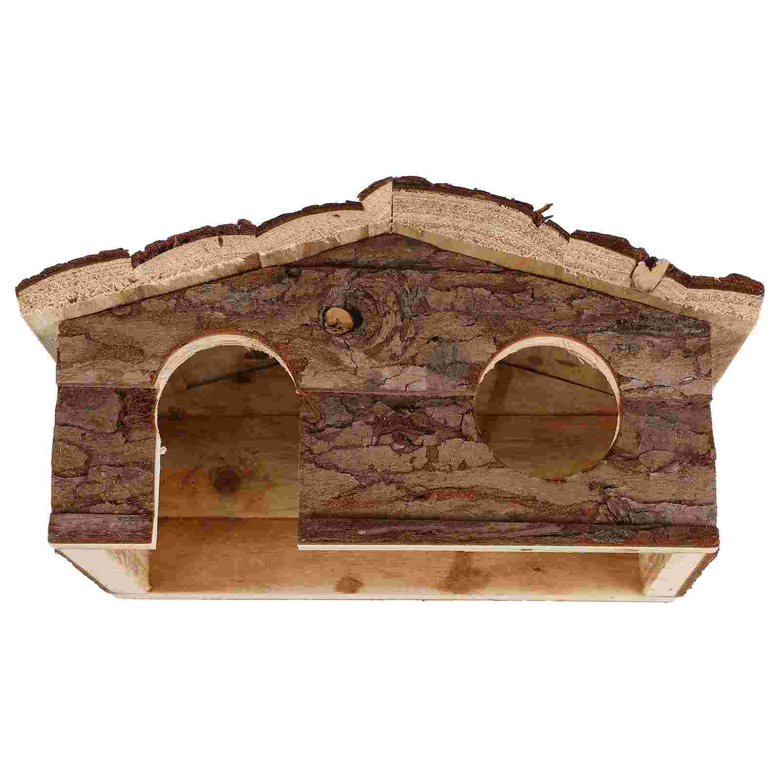 Jaula de refugio para hámster, escondites de cabina de madera, casas de conejillo de indias, cabaña de animales pequeños, juguete para ratón, juguetes de descanso: Default Title
