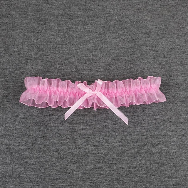 Kleurrijke bruiloft kousenband bruids douche bruid aandenken kant bloemen strass boog sexy vrouwen been kousenband dij ring dij kousenband: Lavendel