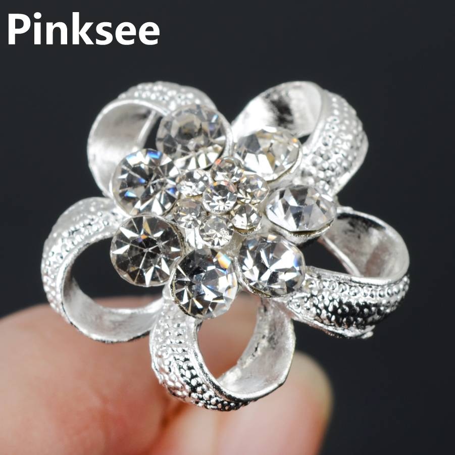 12pcs Nuovo Argento Placcato di Cristallo Del Fiore di Cerimonia Nuziale Nuziale Dei Capelli forcelle della Clip di capelli Delle Donne pin Chic Del Partito Dei Monili Accessori