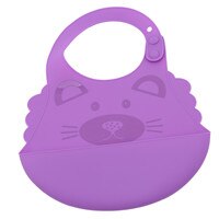 5 couleur belle bande dessinée bavoirs boucle réglable bavoirs poche de riz bébé boucle Silicone pli ajuster dessin animé bavoir meilleur bébé: purple