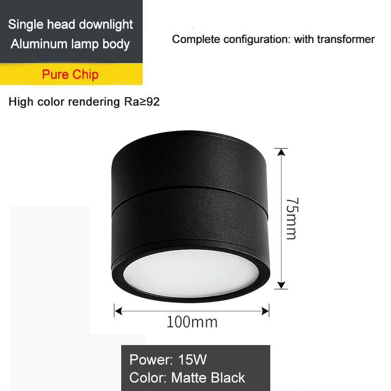 Surface Mounted LED Downlight 2 Head Dimmable Rotatable Foldable Lamp Ceiling Spot Light For Indoor Lighting: Red / 1w / black