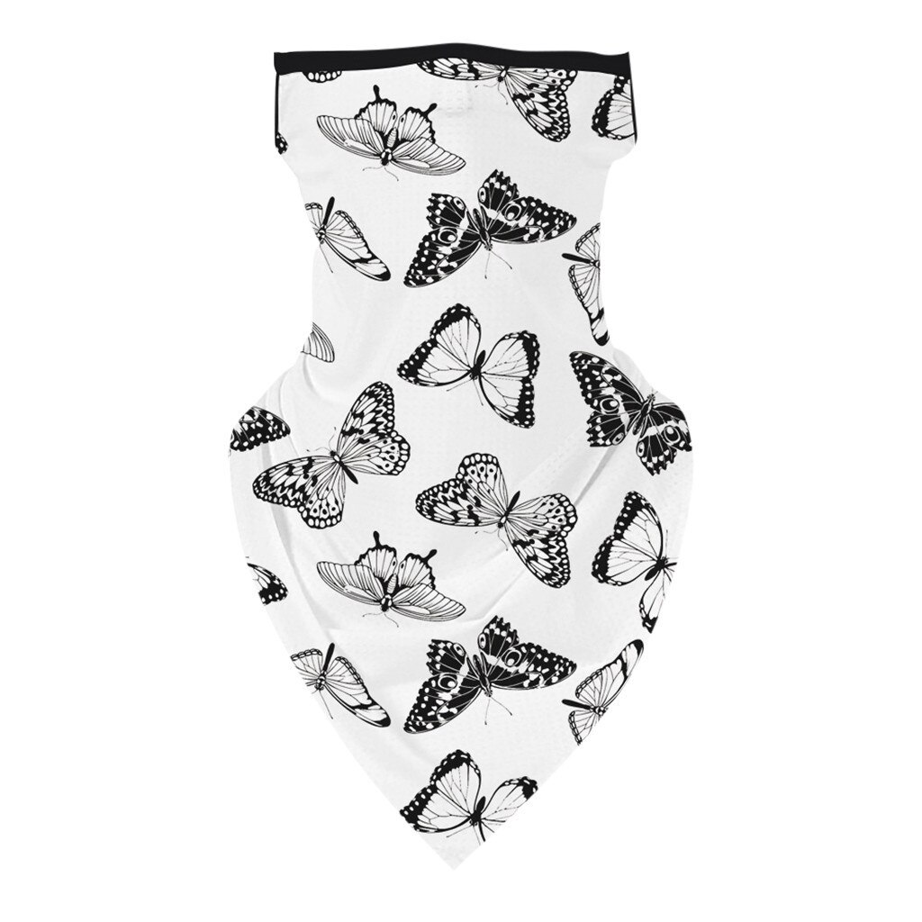 Vuxen utomhus fjärilstryck sömlös ansiktsmask sport halsduk hals tub stretchiga mjuka vindtäta ansiktsmasker: A