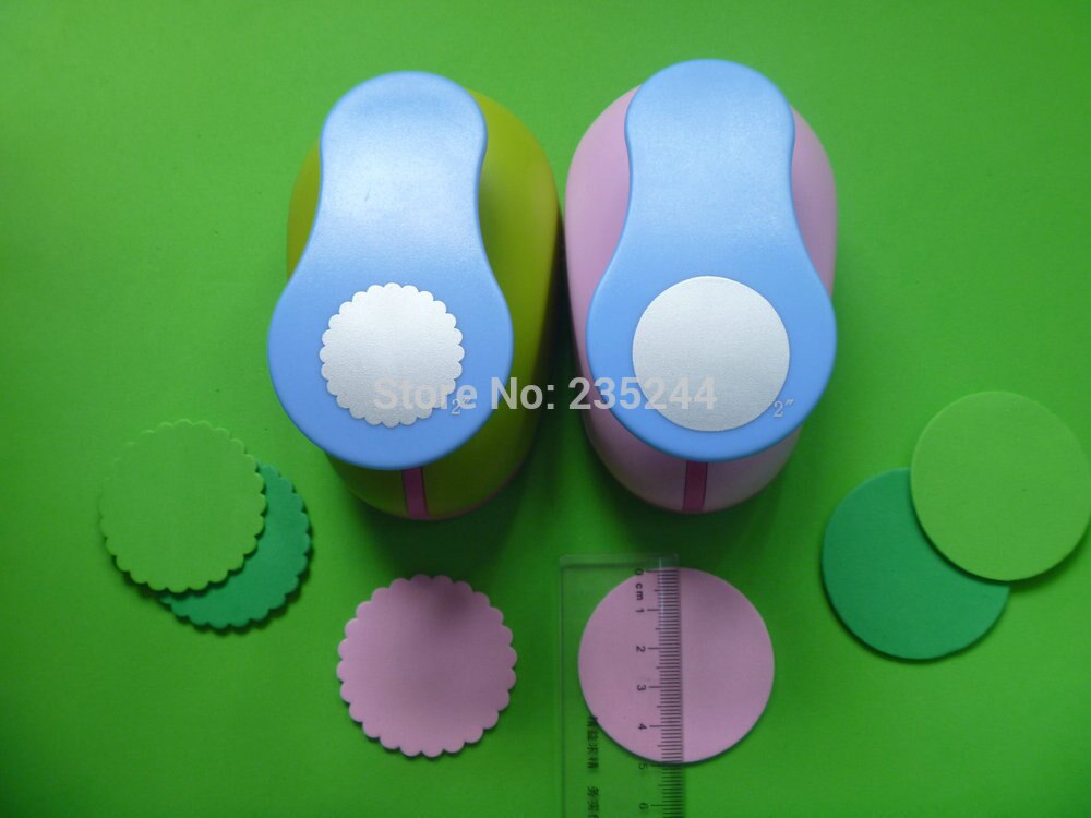 2 inch Wave Circle and Circle craft punch set Punch Craft Scrapbooking school Paper Puncher eva hole punch 2PCS