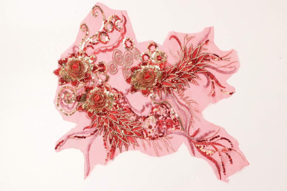 3D Applique lace embroidery: 3