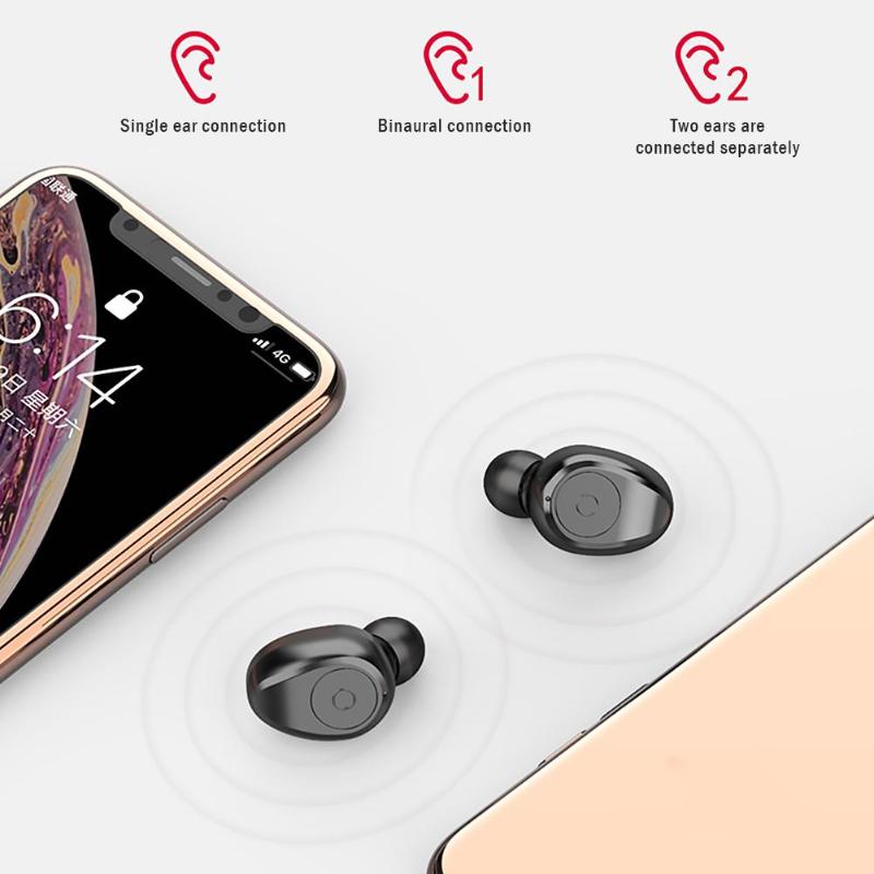 Écouteurs sans fil bluetooth casque gamer aides auditives affichage de LED mains libres dans l'oreille casque avec microphone pour smartphone