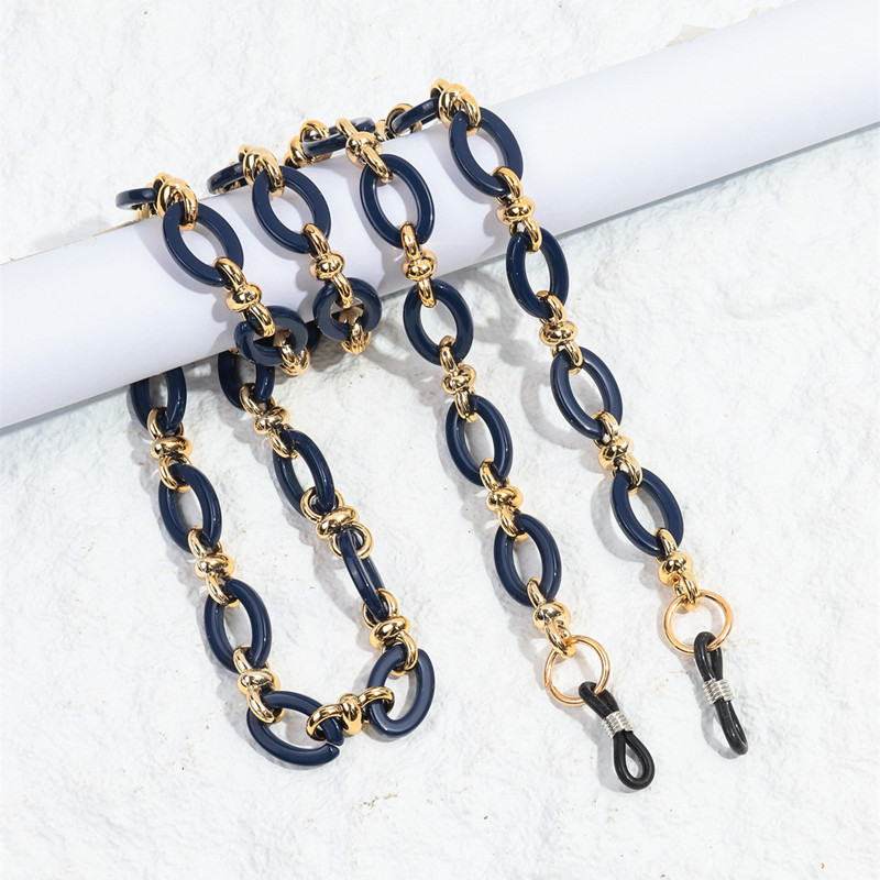 70cm Vintage Acrylic Glasses Chain for Men Women Sunglasses Chains Lanyard Neck Strap Rope Eyeglasses Holder Cord: green