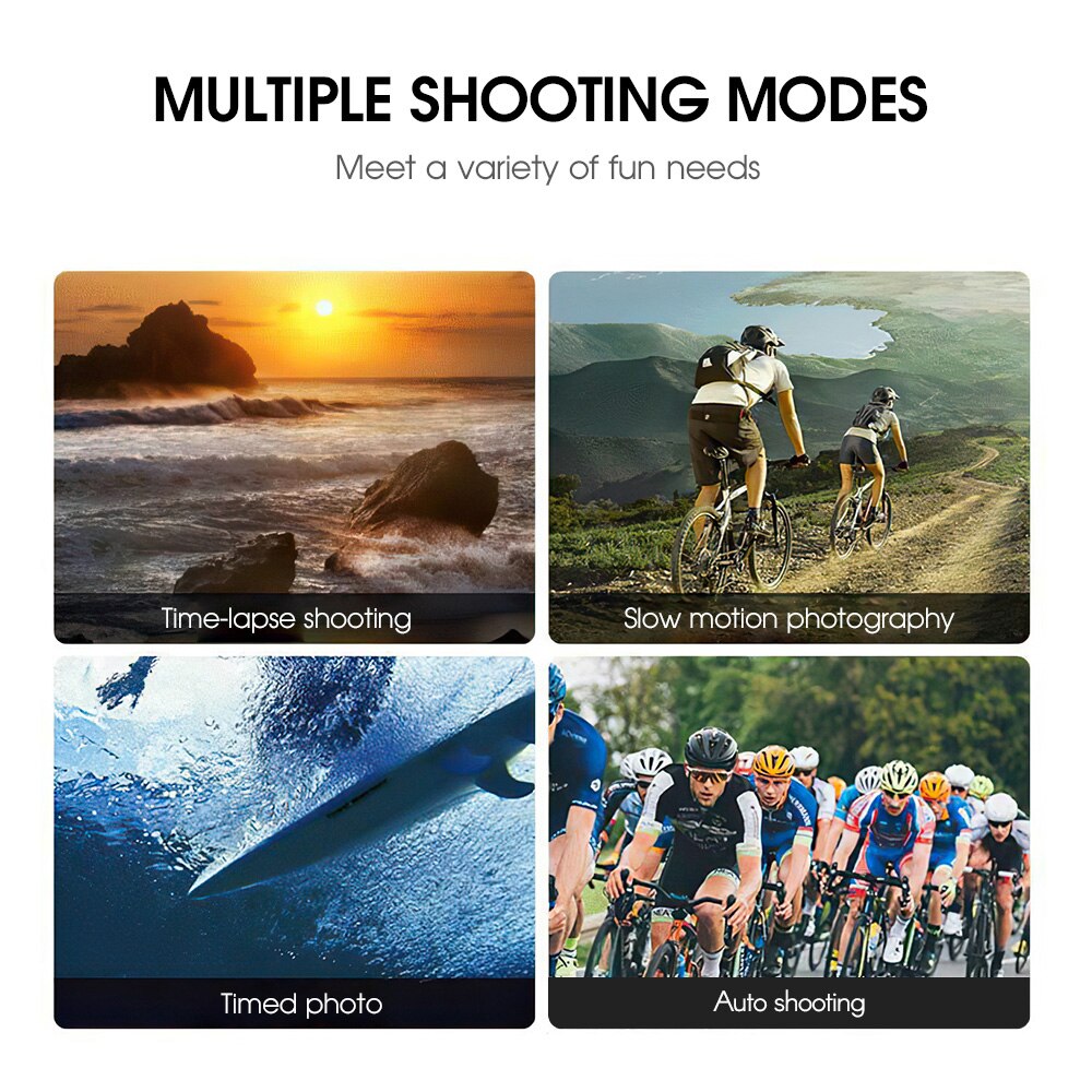 4K/30FPS 16MP High Resolution Sports Camera Portable DV Camcorder with Waterproof Case 2" LCD Display Screen 170 Wide Angle