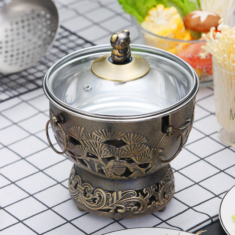 hotpot pot pot food warmer set cast iron pot cooking pot ceramic pot cooking cauldron cast iron boiling pot cookware set: B