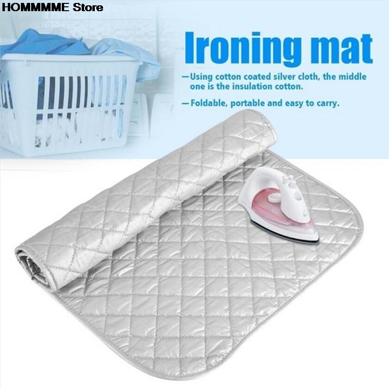 Strygemåtte vaskeunderlag vaskemaskine tørretumbler dækbræt varmebestandigt tæppe mesh presse tøj beskytter beskytter 48*85cm / 60*55cm