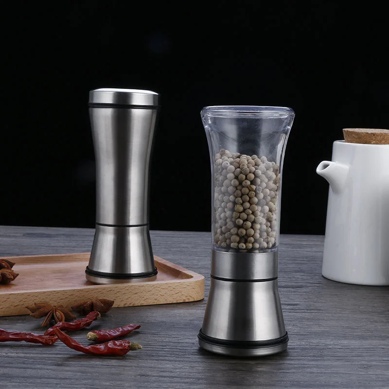 Salt And Pepper Grinder Refillable Stainless Steel Shakers With Adjustable Coarse Mills Portable spice jar containers