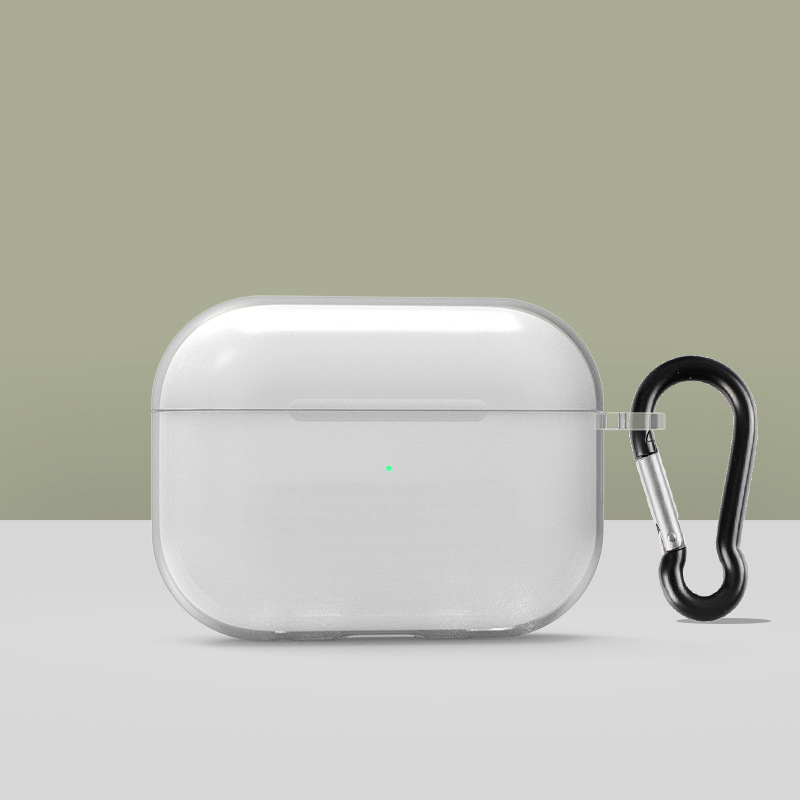 Funda fluorescente para auriculares de Color caramelo para Apple AirPods Pro 3 Air Pods 4 2 1 funda protectora transparente de TPU suave y transparente: M / Grey