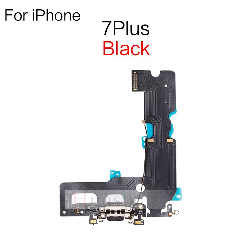 Connecteur de chargeur USB pour iPhone 7 8 Plus X XR XS max, câble flexible avec Microphone et prise Audio pour casque, 1 pièce: 7P Black