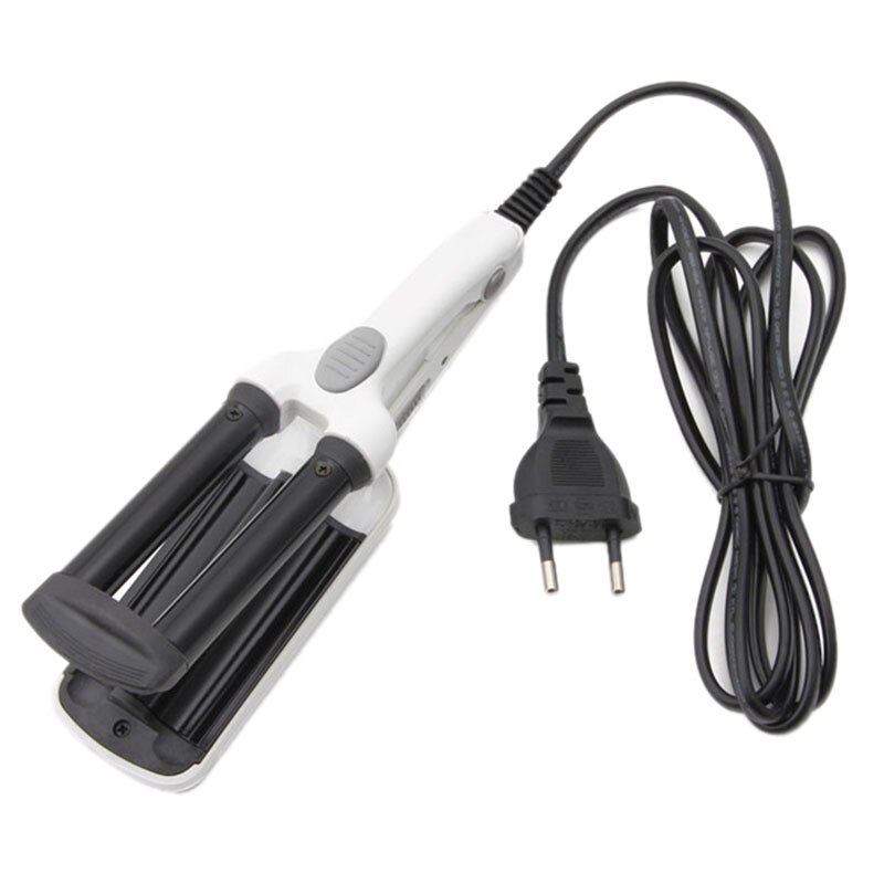 Mini Ceramic Hair Curlers Iron Wave Wand 3 Barrels Iron Iron Flat Ceramic Hair Tools Crimping Pliers Hair Curler Ha: White