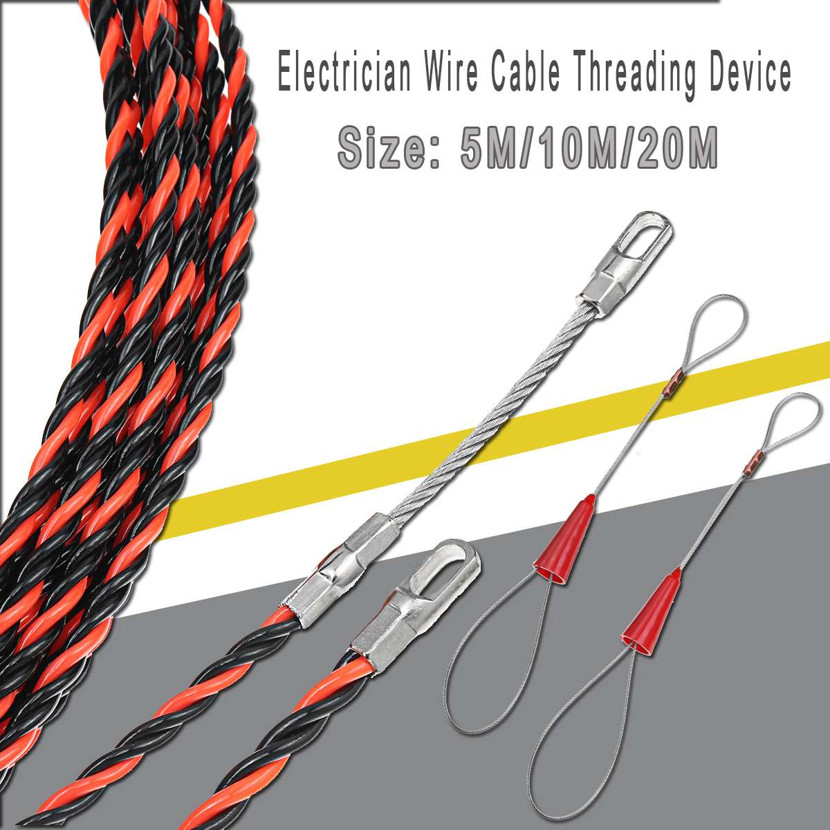 5M/10M/20M 6Mm Elektricien Wire Kabel Push Puller Threading Apparaat Kit Voor Thuis draad Installatie Gids Apparaat