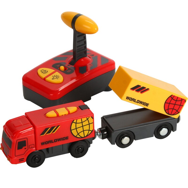 Telecomando RC elettrico piccolo treno giocattoli Set collegato con binario ferroviario in legno interessanti giocattoli presenti Tor bambini nuovo