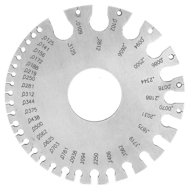 Round Wire Gauge Thickness Gauge Welding Gauge Steel for Paper Leather Wire and Cable Wood Screw