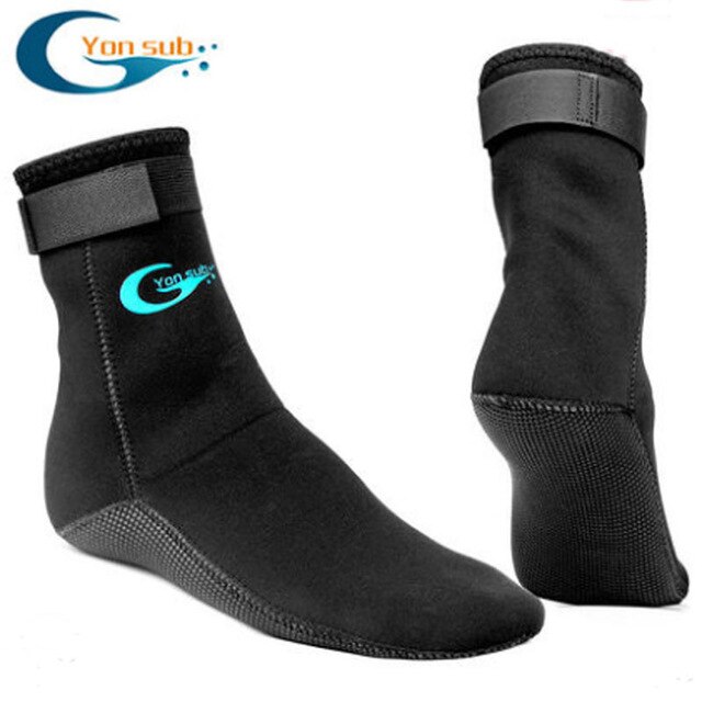 Yonsub 3mm Neoprene Scuba Diving Socks - Anti-Slip, Scratch Prevention, Black Swim Socks for Surfing & Underwater Hunting: L(37-38)