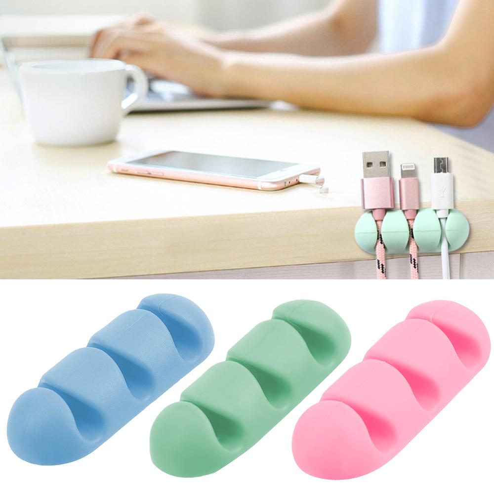 5Pcs Mini Wire Holder Silicone for Earphone Desktop Car Cable Line Clasp Self-adhesive Clamp Cable Organizer Fixer Cable Clip