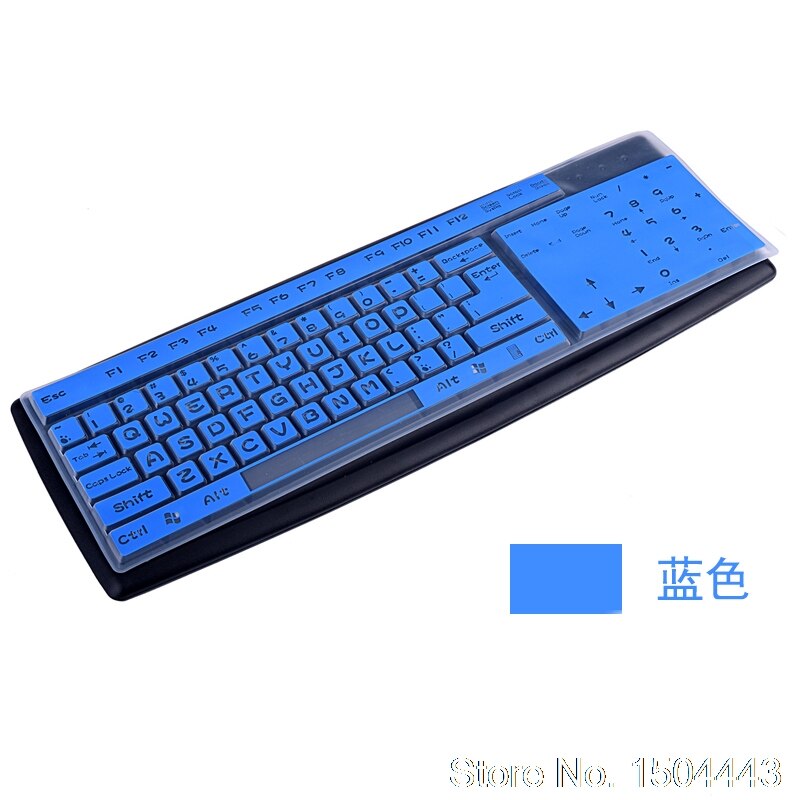 Funda protectora Universal de silicona para teclado, para ordenador de sobremesa, tamaño completo, 101 teclas, funda protectora para teclado de sobremesa y PC: blue