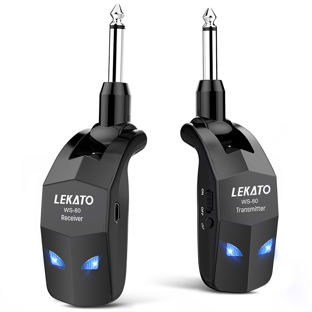 Lekato elektrisk guitar trådløs sender modtager dele tilbehør bassystem musik 2.4 ghz ism trådløst guitarsystem: Ws -80