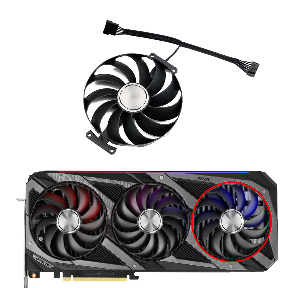 95mm CF1010U12D Graphics Card Fan Replacement ASUS Rog Strix RTX 3060 3070 3080 Ti 3090 Gaming GPU Cooler RX 6700 Graphics Card: Silver