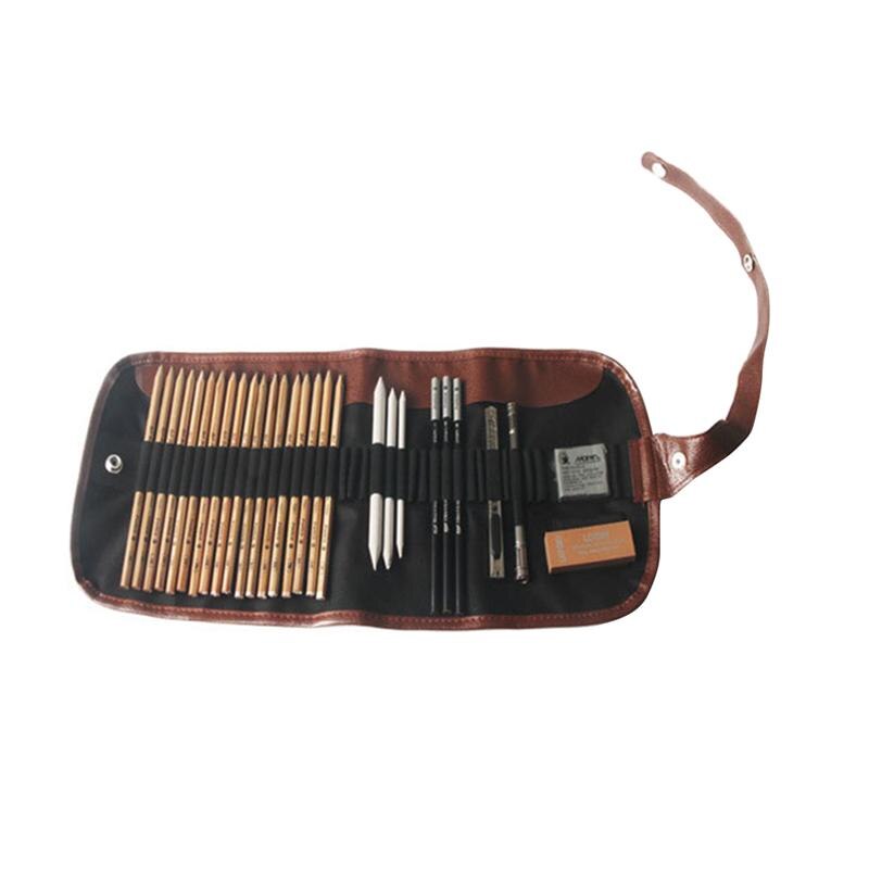 29Pcs Drawing Pencils Artist Sketching Pencil Set Rollable Drawing Pencils Set 18 Pencil Drawing Sets