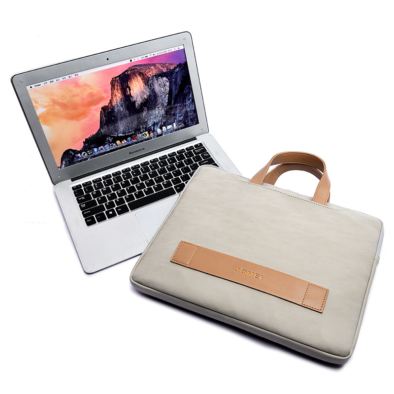 Women Portafolio Portable Briefcase Light Waterproof PU Leather Thin Notebook Bag 13 13.3 14 15 15.6 Inch for Macbook Pro Case