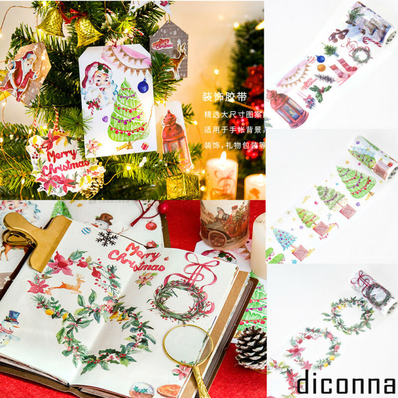 Kerst Tape Cartoon Santa Plakboek DIY Sticker decoratieve Tapes Party Aquarel Kerst Serie Papier Tape 500cm