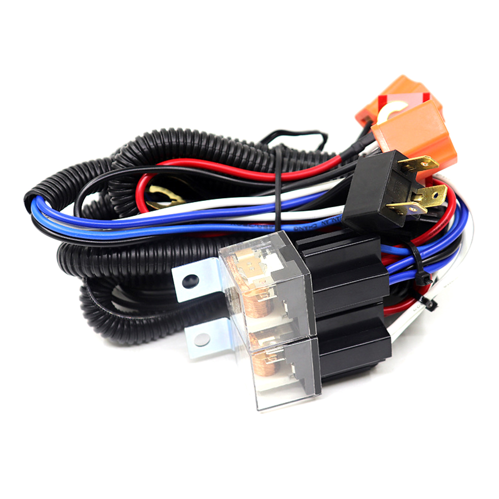 Universal H4 LED Relay Harness Kit 12V 24V Headlight Brightener Wiring Harness Car Light Bulb Socket Plug For Car Auto Headlight