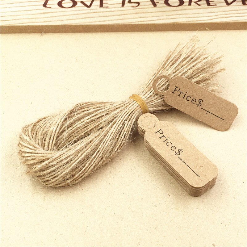 500 stk mærker mini størrelse 4.5 x 1.5cm håndværkspapir prismærker etiket hænge mærker håndlavet til tøj kærlighed sød med 500 stk hampesnore