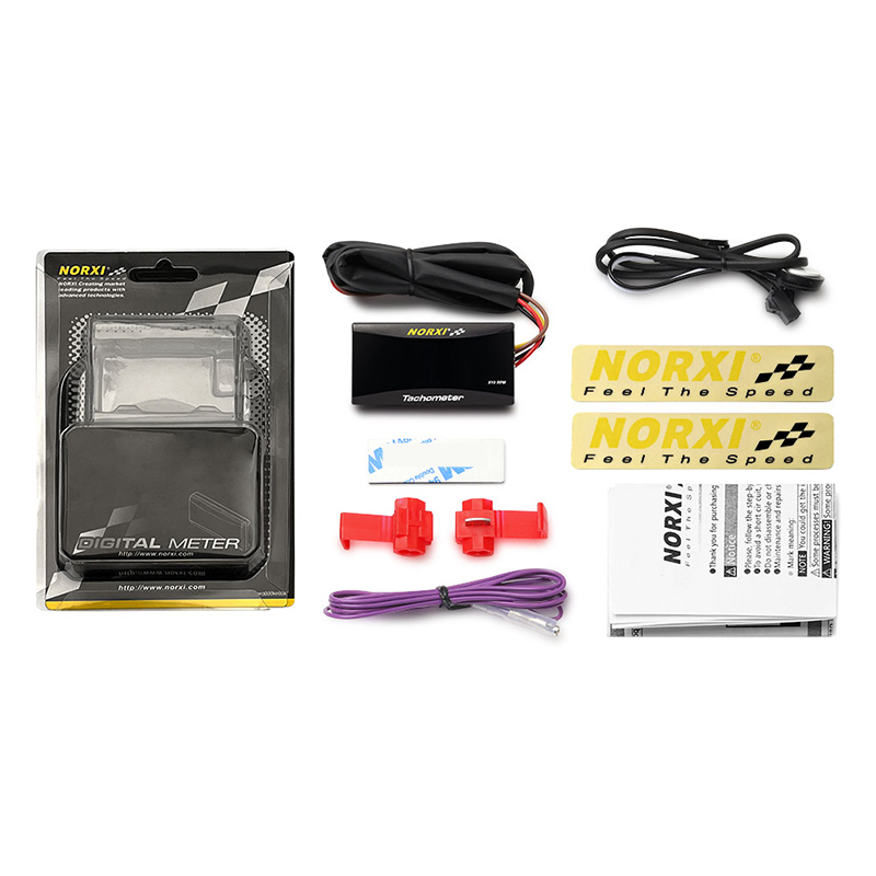 Mini medidor de RPM para motocicleta, pantalla LCD cuadrada Digital, tacómetro de hora para motor, tacómetro para BMW, YAMAHA, KAWASAKI Racing