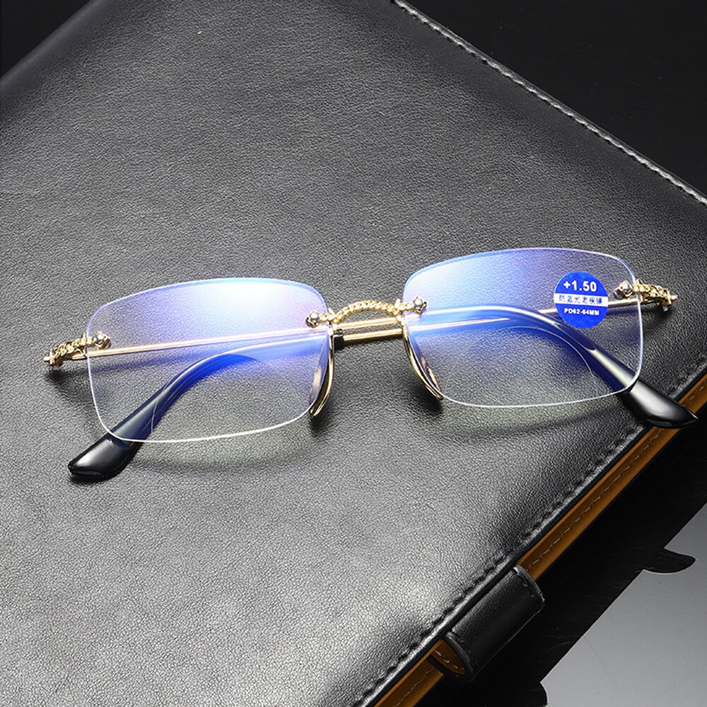 ¡! ¡Dos pares! Gafas de lectura bifocales transparentes, con corte de diamante, sin montura, ver cerca y lejos + 0,75 + 1 + 1,25 + 1,5 + 1,75 + 2 + 2,25 + 2,5 + 3 a + 4