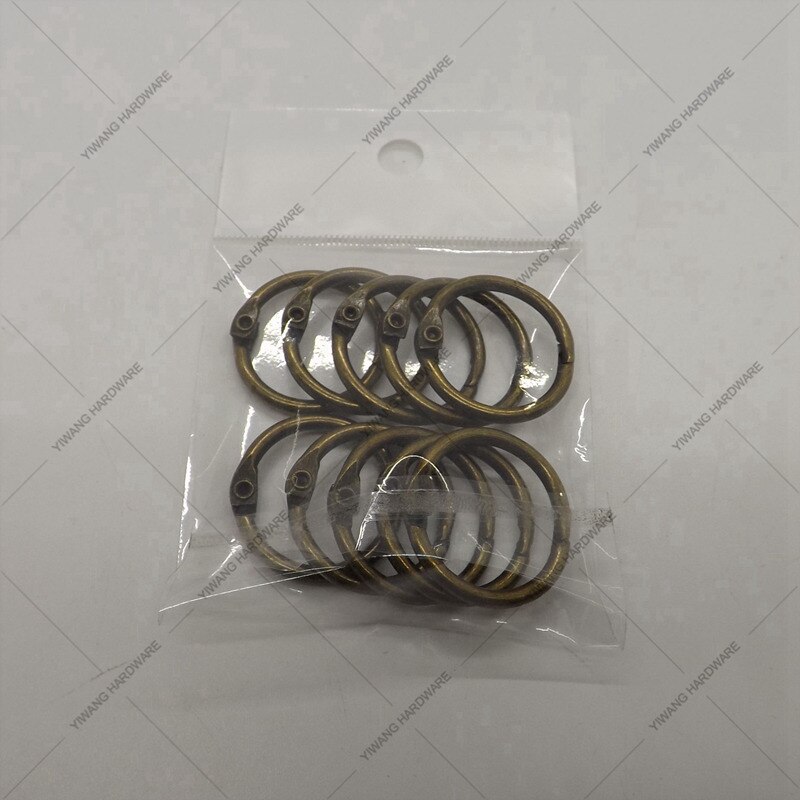 Tillverkare direktförsäljning brunn antik brons bok ring 10 st per förpackning samlingsring nyckelring multipurpose ring