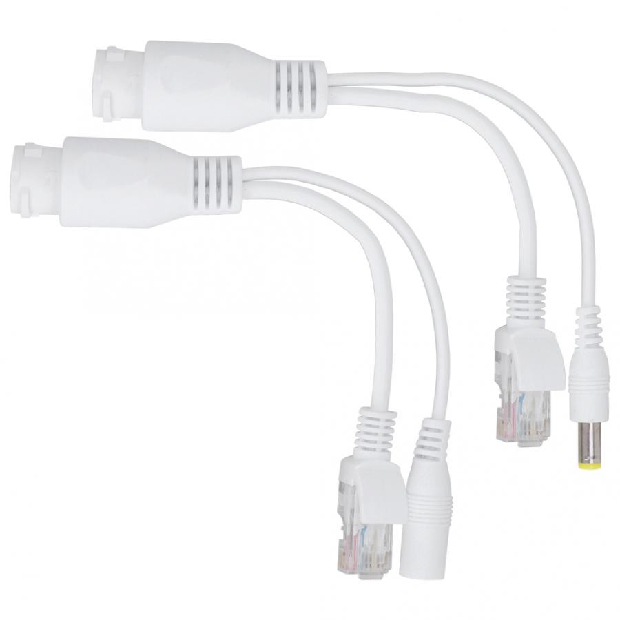 Datakontakter dc-kontakt 12v strøm over ethernet passiv poe adapter kabel splitter injektor vanntett datakabel