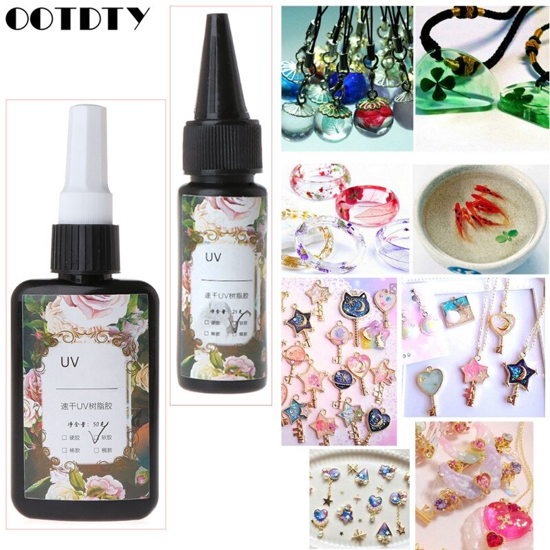 UV Resin Epoxy DIY Jewelry Making Transparent Soft Quick Solidify Crafts 25/50ml