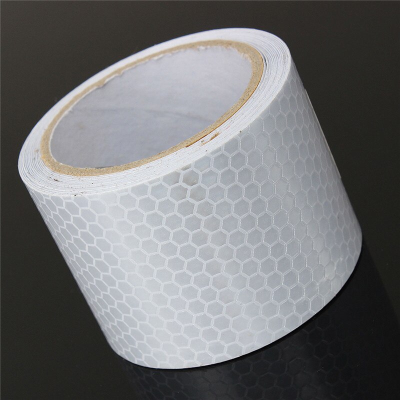 Silver White 3 Meters Car Reflective Safety Warning Conspicuity Roll Tape Film Sticker For Tricycles